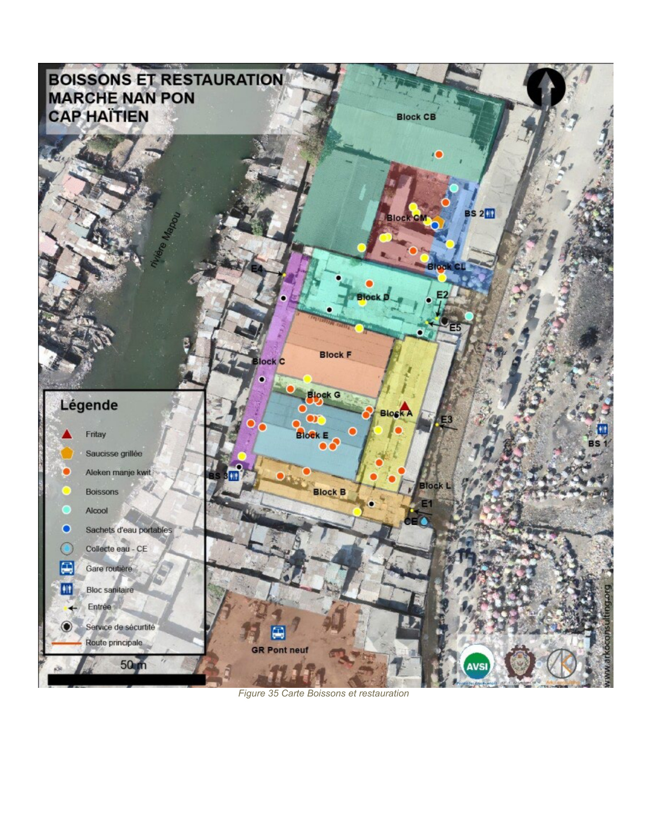 Beverages and food service map